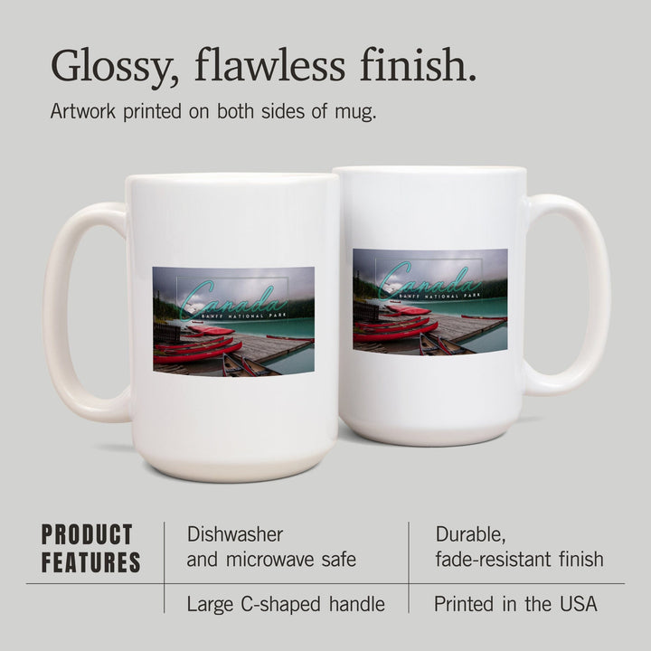 Banff National Park, Canada, Lake Louise and Boats, Photography, Ceramic Mug Mugs Lantern Press 