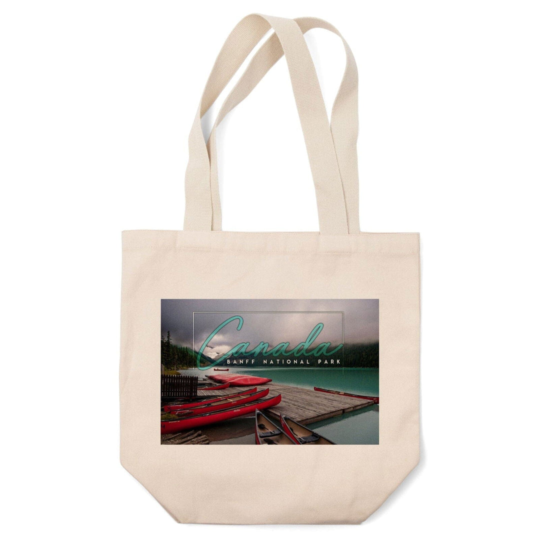 Banff National Park, Canada, Lake Louise and Boats, Photography, Tote Bag Totes Lantern Press 