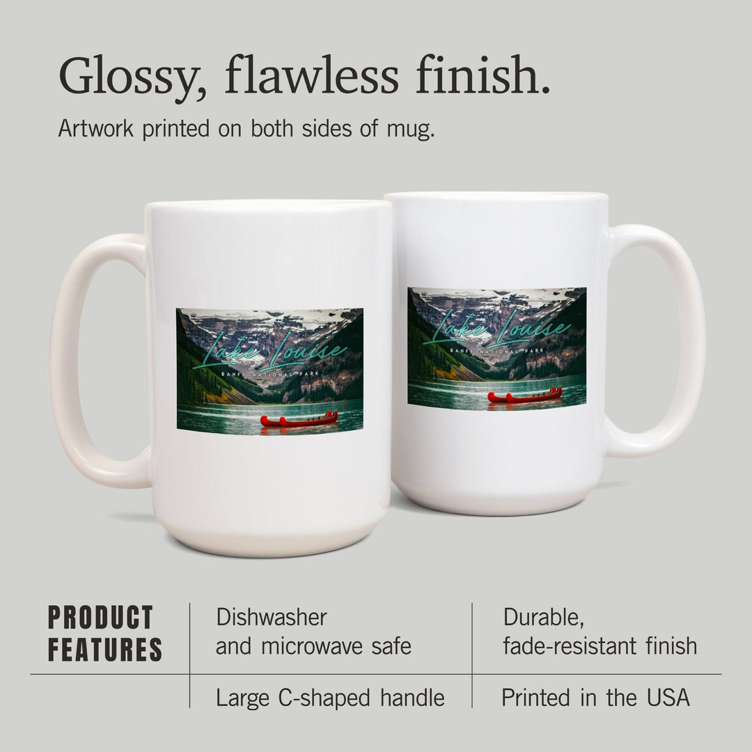 Banff National Park, Canada, Lake Louise, Big Type, Photography, Ceramic Mug Mugs Lantern Press 