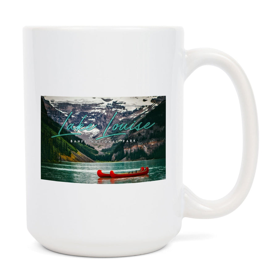Banff National Park, Canada, Lake Louise, Big Type, Photography, Ceramic Mug Mugs Lantern Press 