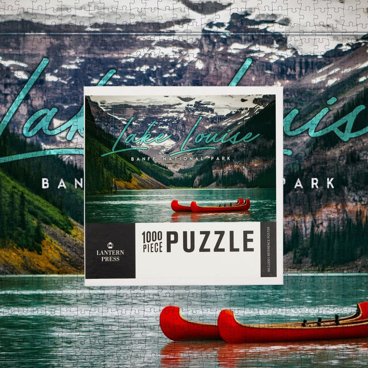 Banff National Park, Canada, Lake Louise, Big Type, Photography, Jigsaw Puzzle Puzzle Lantern Press 