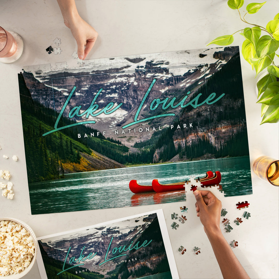 Banff National Park, Canada, Lake Louise, Big Type, Photography, Jigsaw Puzzle Puzzle Lantern Press 