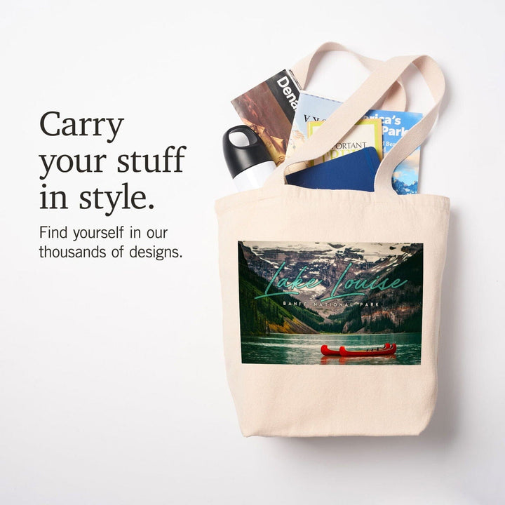 Banff National Park, Canada, Lake Louise, Big Type, Photography, Tote Bag Totes Lantern Press 