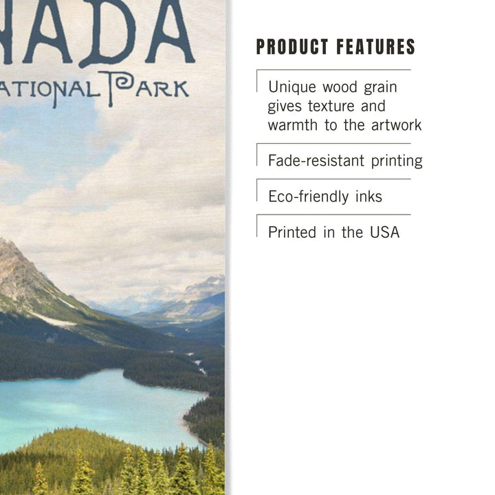 Banff National Park, Canada, Peyto Lake, Photography, Wood Signs and Postcards Wood Lantern Press 