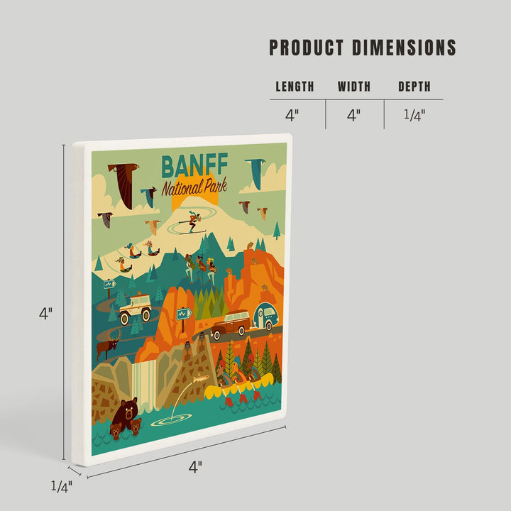 Banff National Park, Geometric, Coasters Coasters Lantern Press 