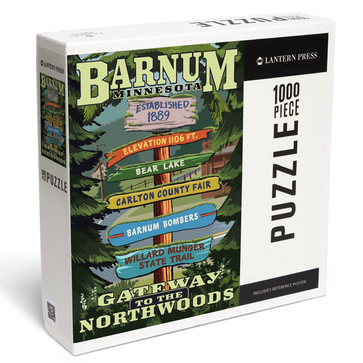 Barnum, Minnesota, Destination Signpost, Jigsaw Puzzle Puzzle Lantern Press 