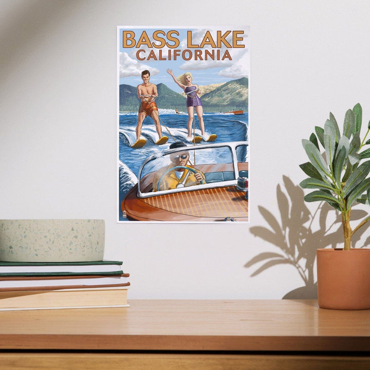 Bass Lake, California, Water Skiing, Art & Giclee Prints Art Lantern Press 