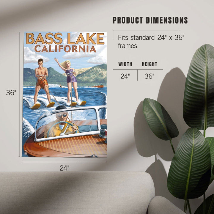 Bass Lake, California, Water Skiing, Art & Giclee Prints Art Lantern Press 