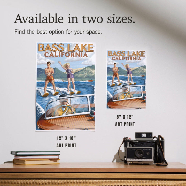 Bass Lake, California, Water Skiing, Art & Giclee Prints Art Lantern Press 