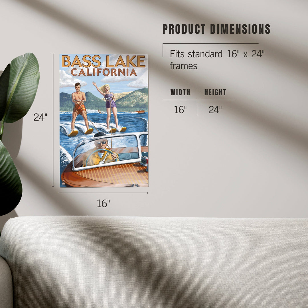 Bass Lake, California, Water Skiing, Art & Giclee Prints Art Lantern Press 