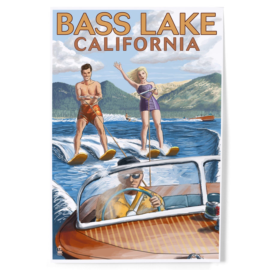 Bass Lake, California, Water Skiing, Art & Giclee Prints Art Lantern Press 