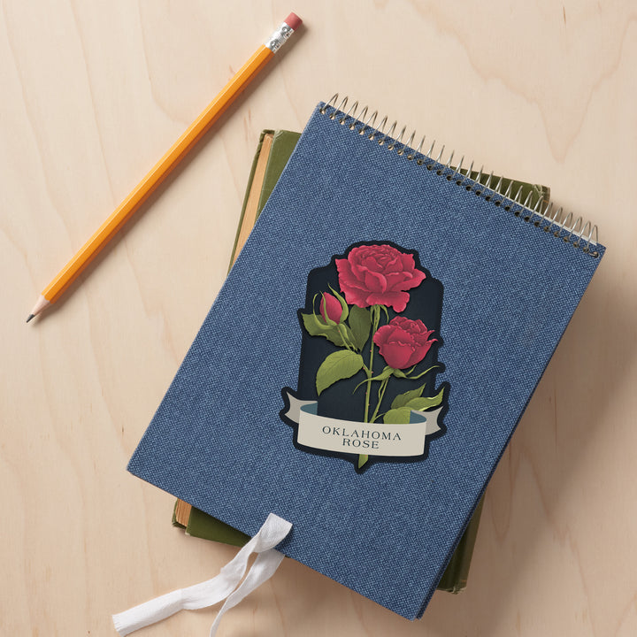 Vintage Flora Noir, Oklahoma Rose, Vinyl Sticker