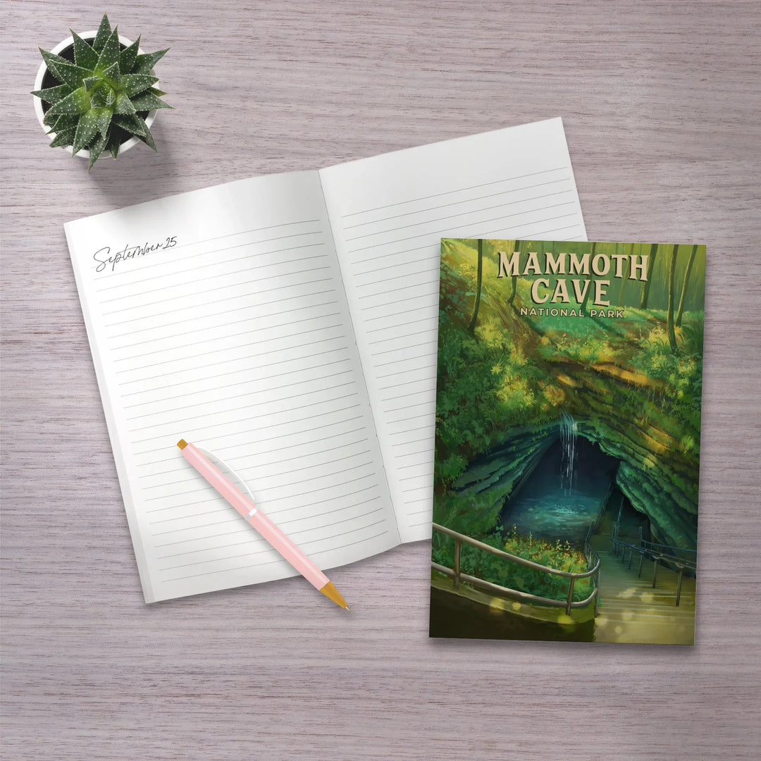 Lined 6x9 Journal, Mammoth Cave National Park, Oil Painting, Lay Flat, 193 Pages, FSC paper