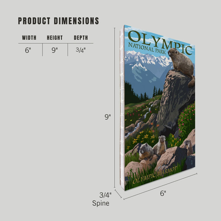 Lined 6x9 Journal, Olympic National Park, Washington, Marmots, Lay Flat, 193 Pages, FSC paper