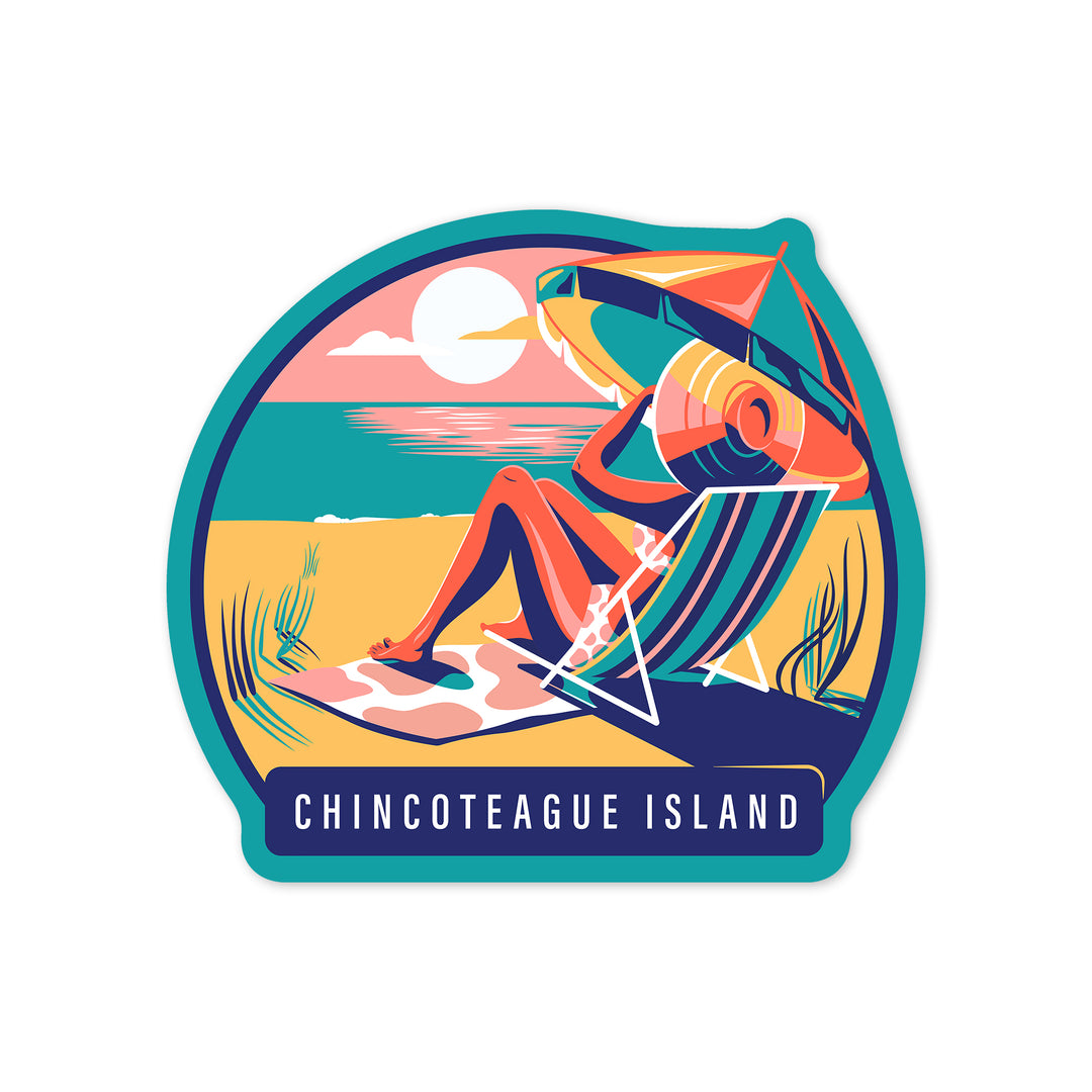 Chincoteague, Virginia, Beach Bliss Collection, Woman at the Beach, This Is My Bliss, Contour, Vinyl Sticker