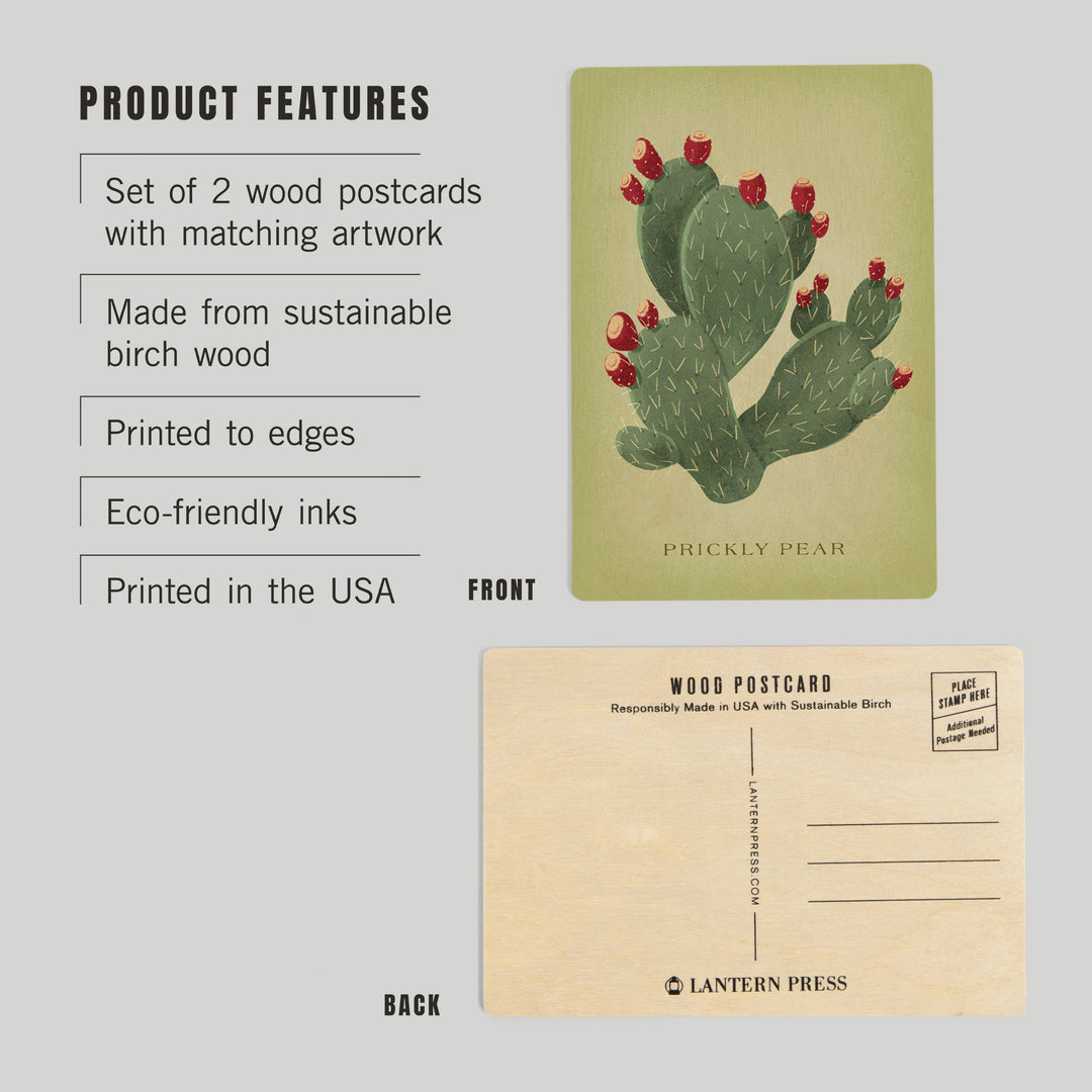 Prickly Pear, Vintage Flora, Wood Sign and Postcards