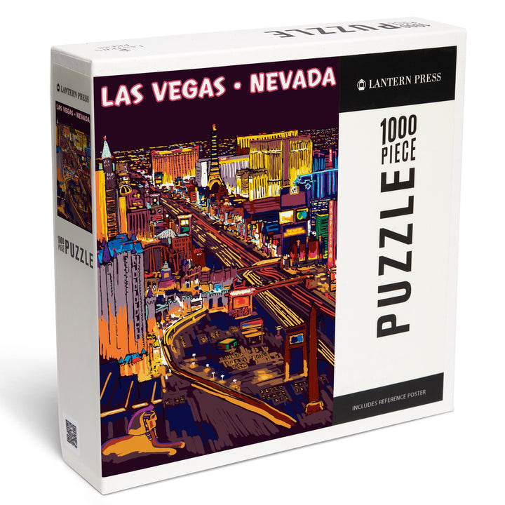 Las Vegas, Nevada, View of Strip at Night, 1000 Piece Jigsaw Puzzle