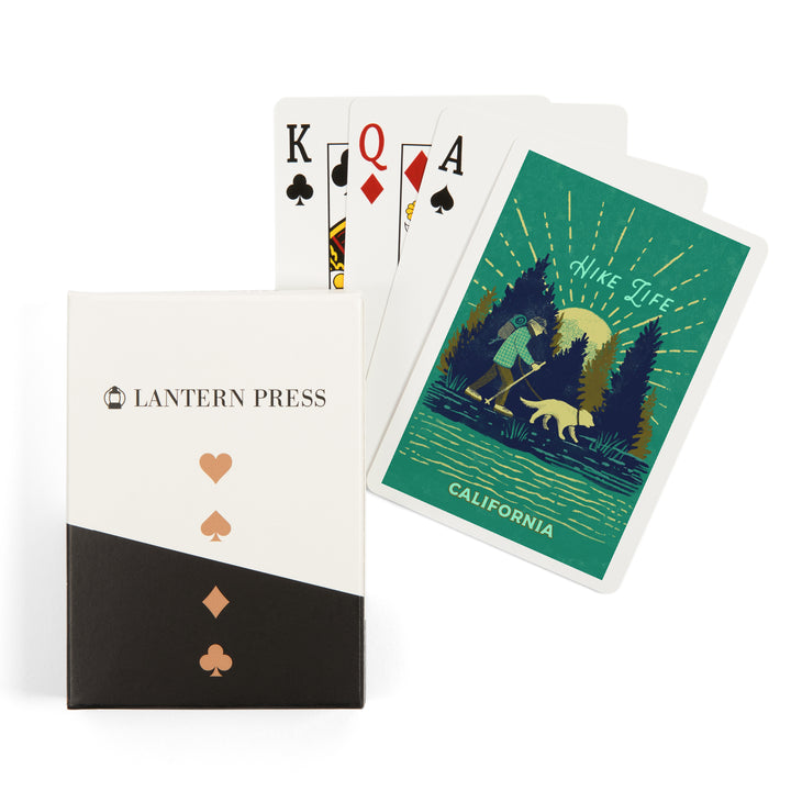 Playing Cards, California, Lake Life Series, Hike Life, 52 Card Deck with Jokers in Box, Unique Art