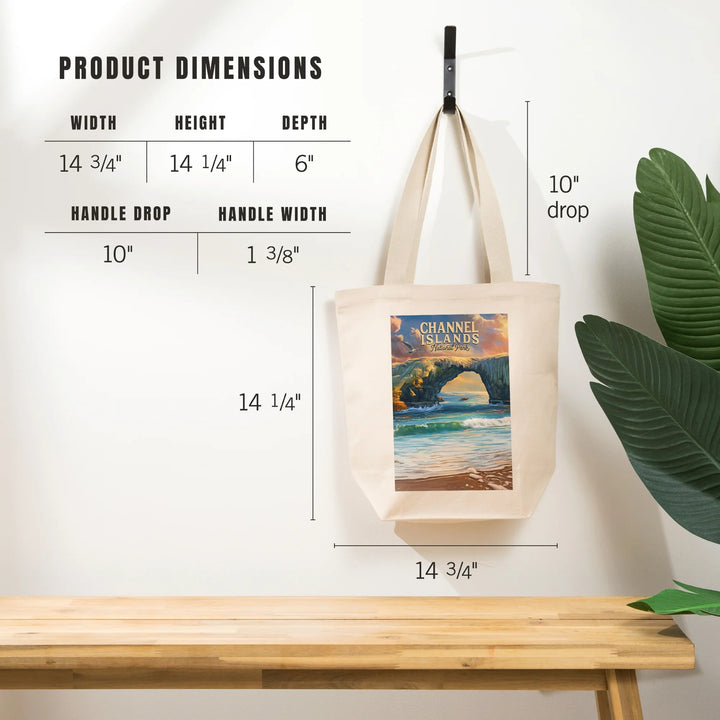 Channel Islands National Park, California, Oil Painting, Tote Bag