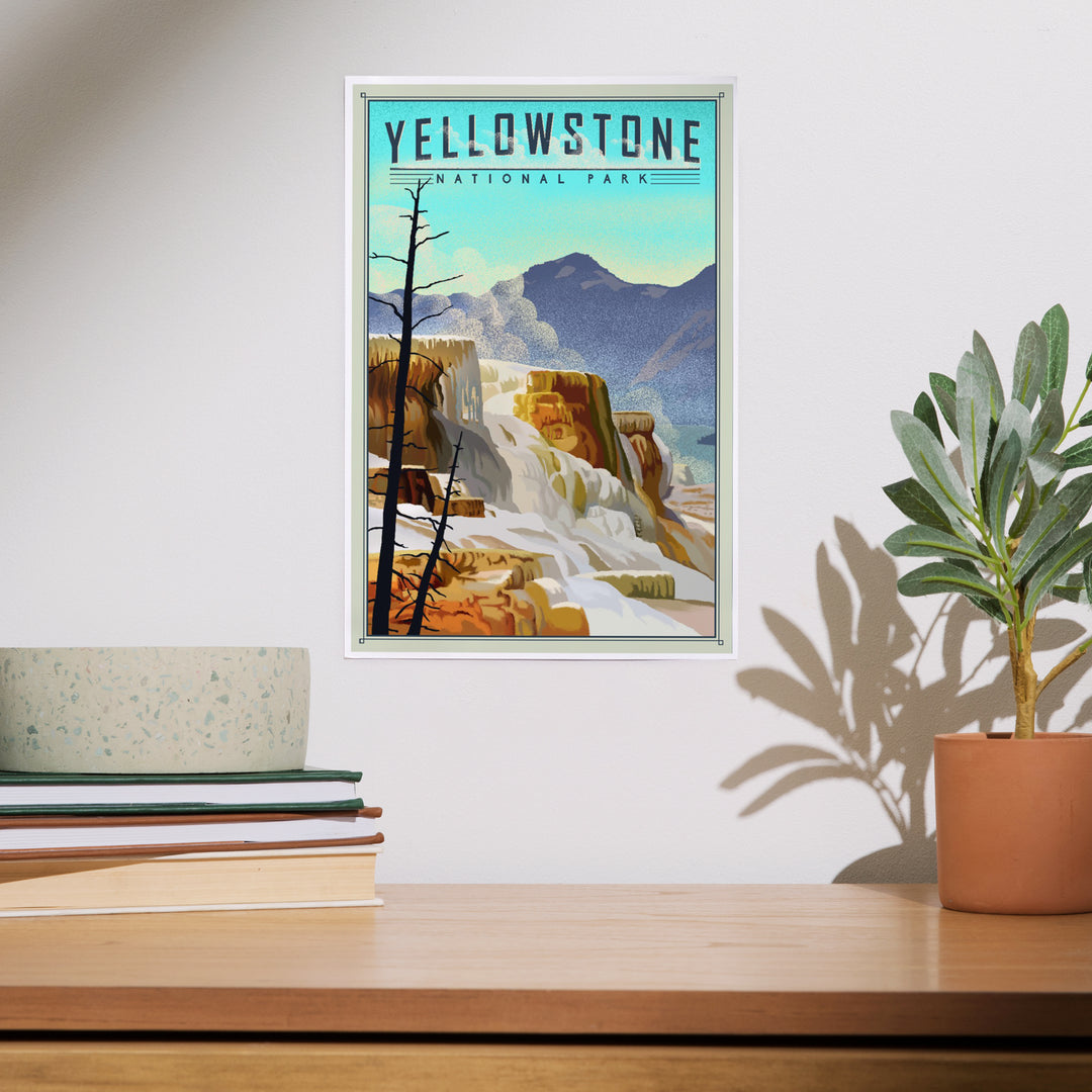 Yellowstone National Park, Mammoth Hot Springs, Lithograph National Park Series, Art & Giclee Prints