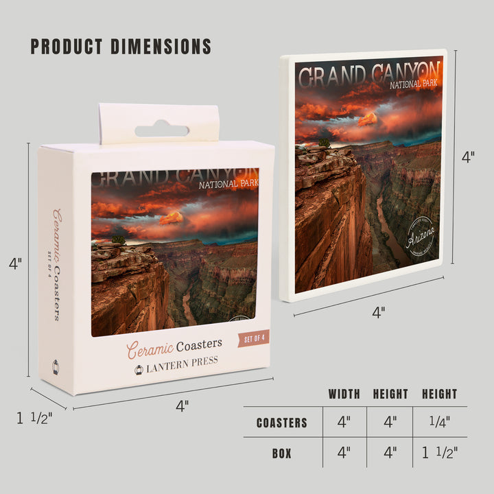 Grand Canyon National Park, Arizona, Red Sky, Coasters