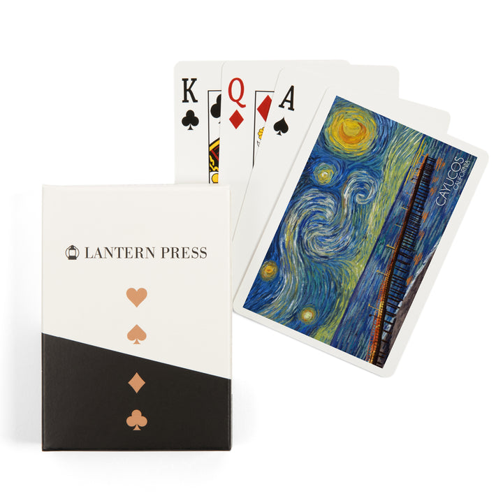 Playing Cards, Cayucos, California, Pier, Starry Night, 52 Card Deck with Jokers in Box, Unique Art