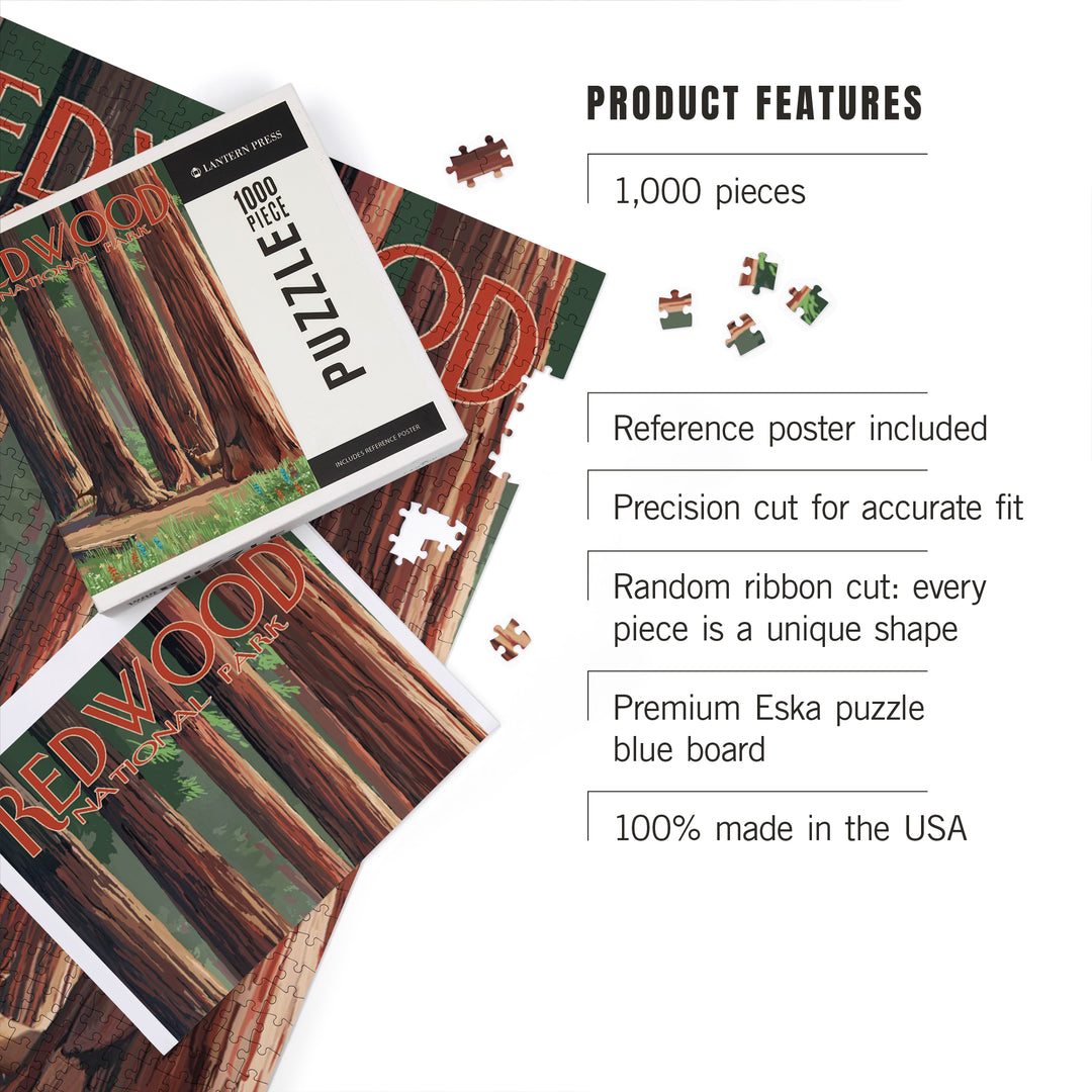 Redwood National Park, Forest Grove in Spring, 1000 Piece Jigsaw Puzzle