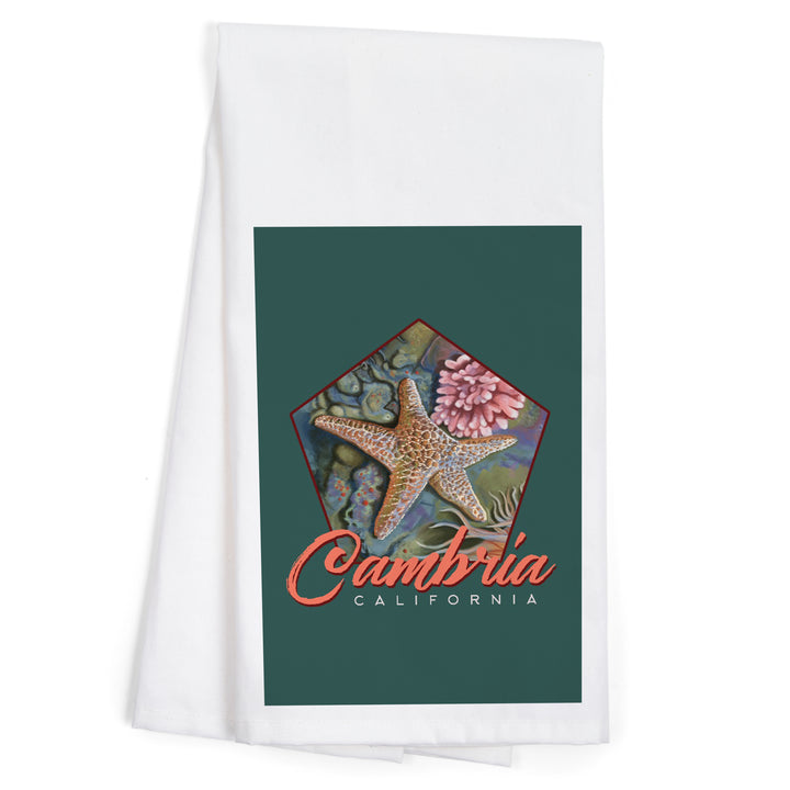 Cambria, California, Tidepool, Contour, Organic Cotton Kitchen Tea Towels