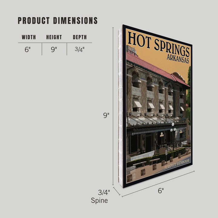 Lined 6x9 Journal, Hot Springs National Park, Arkansas, Fordyce Bathhouse, Lay Flat, 193 Pages, FSC paper