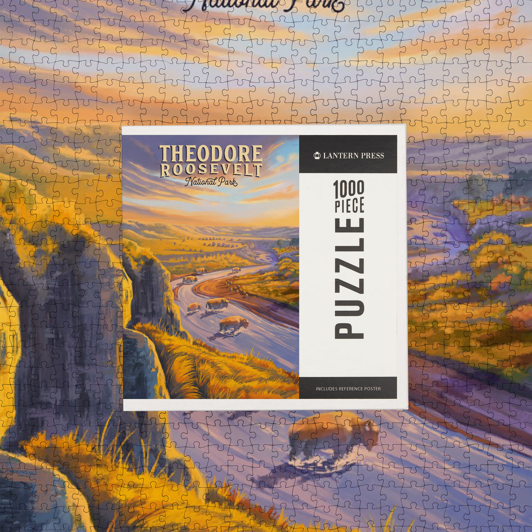 Theodore Roosevelt National Park, North Dakota, Oil Painting, 1000 Piece Jigsaw Puzzle