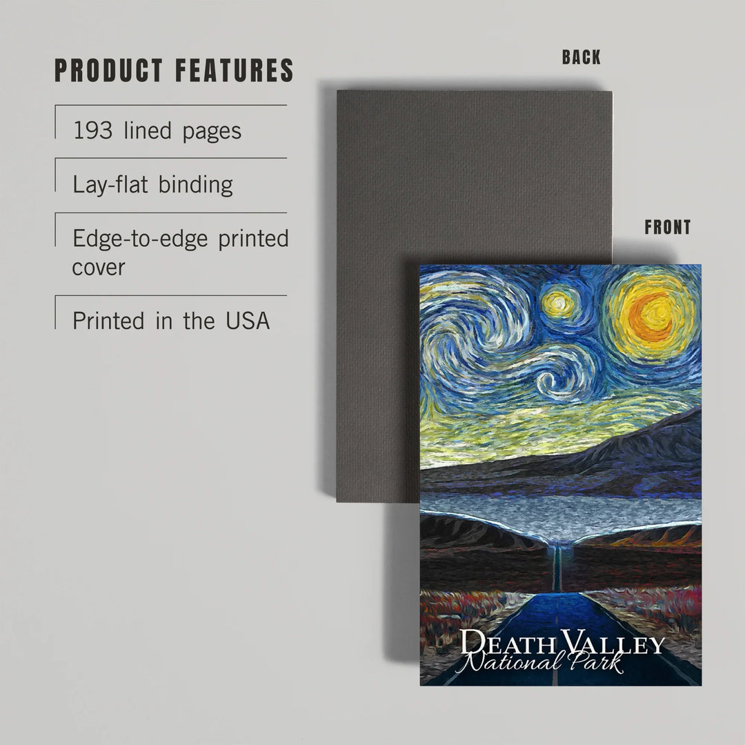 Lined 6x9 Journal, Death Valley National Park, California, Starry Night National Park Series, Lay Flat, 193 Pages, FSC paper