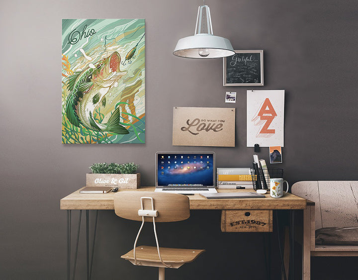 Ohio, Fish All Day, Bass canvas art