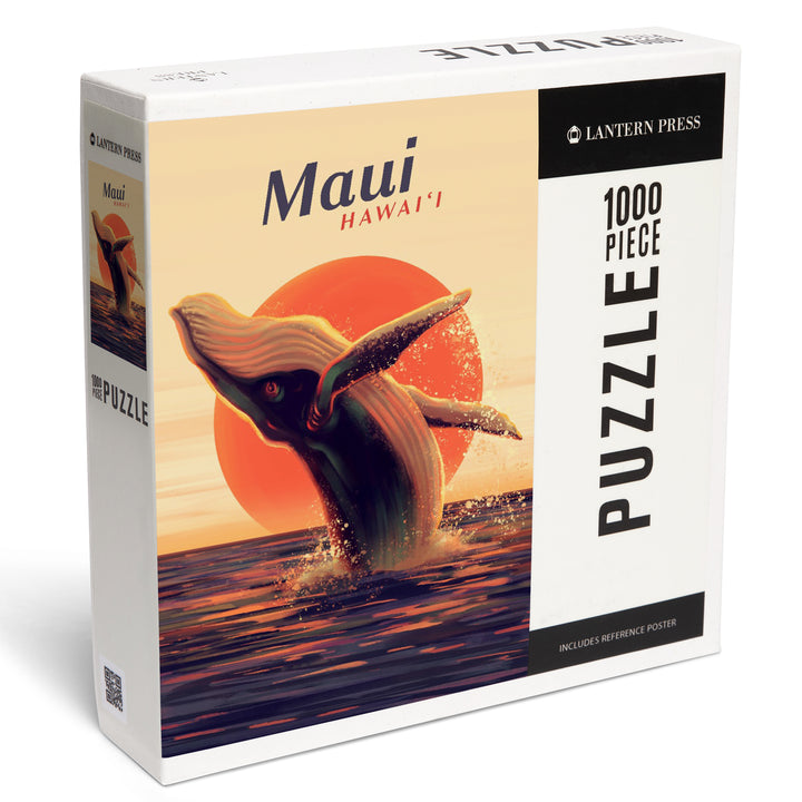 Maui, Hawaii, Humpback Whale at Sunset, 1000 Piece Jigsaw Puzzle