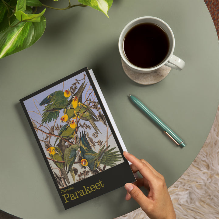 Lined 6x9 Journal, Audubon Birds of North America, Parakeet, Lay Flat, 193 Pages, FSC paper