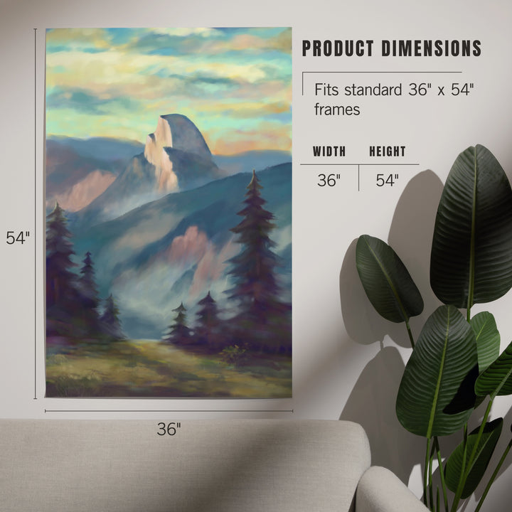 Yosemite National Park, California, Half Dome, Oil Painting, Art & Giclee Prints