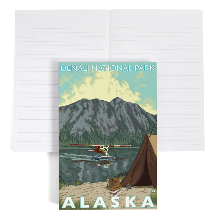 Lined 6x9 Journal, Denali National Park, Alaska, Bush Plane and Fishing, Lay Flat, 193 Pages, FSC paper