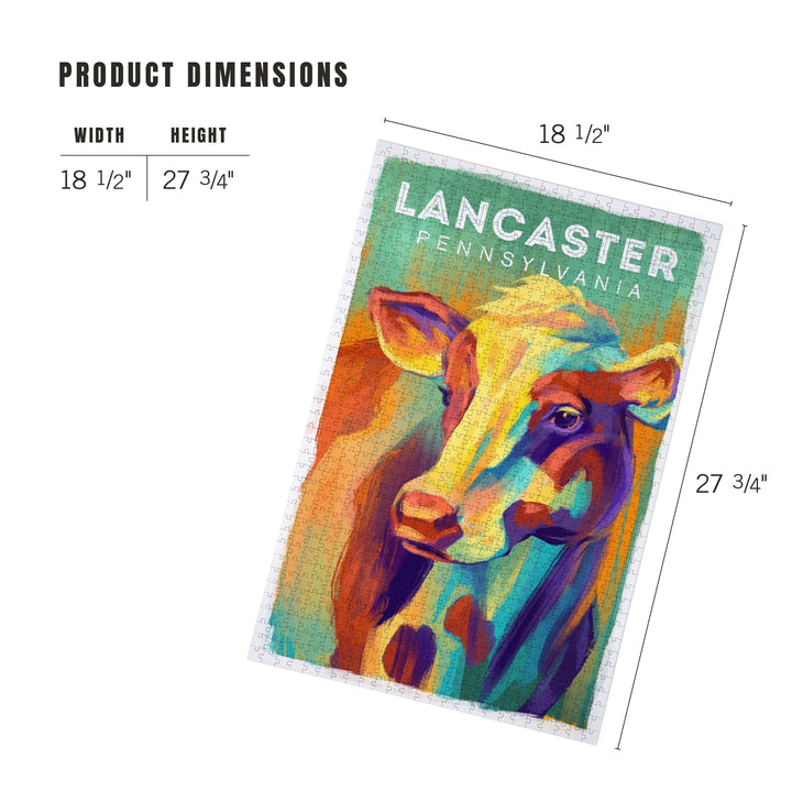 Lancaster, Pennsylvania, Vivid, Cow, 1000 Piece Jigsaw Puzzle