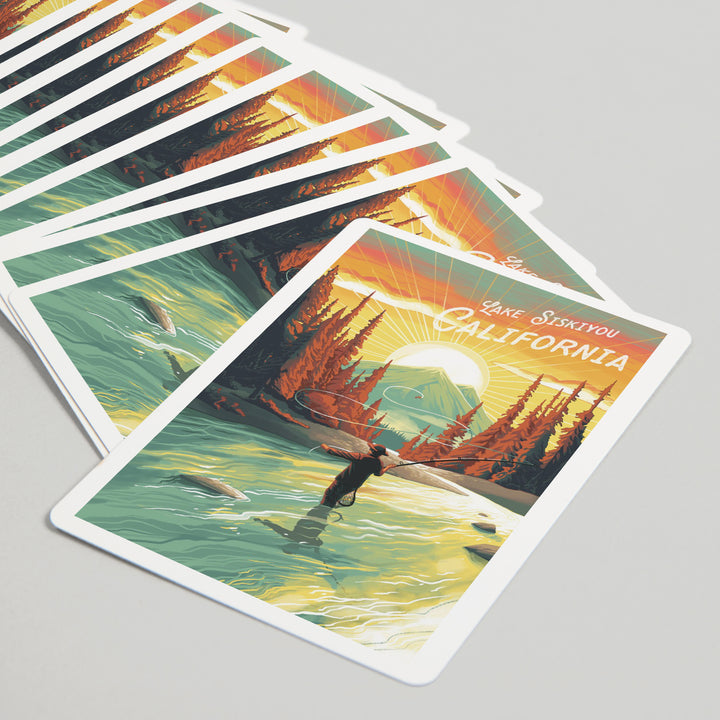 Playing Cards, Lake Siskiyou, California, This is Living, Fishing with Mountain, 52 Card Deck with Jokers in Box, Unique Art