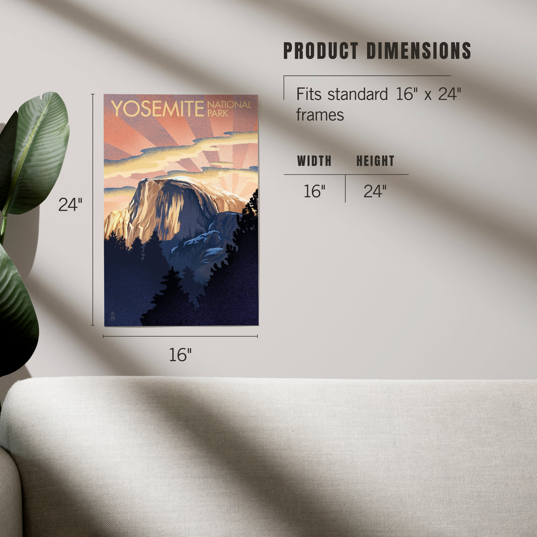 Yosemite National Park, California, Half Dome, Lithograph, Art & Giclee Prints