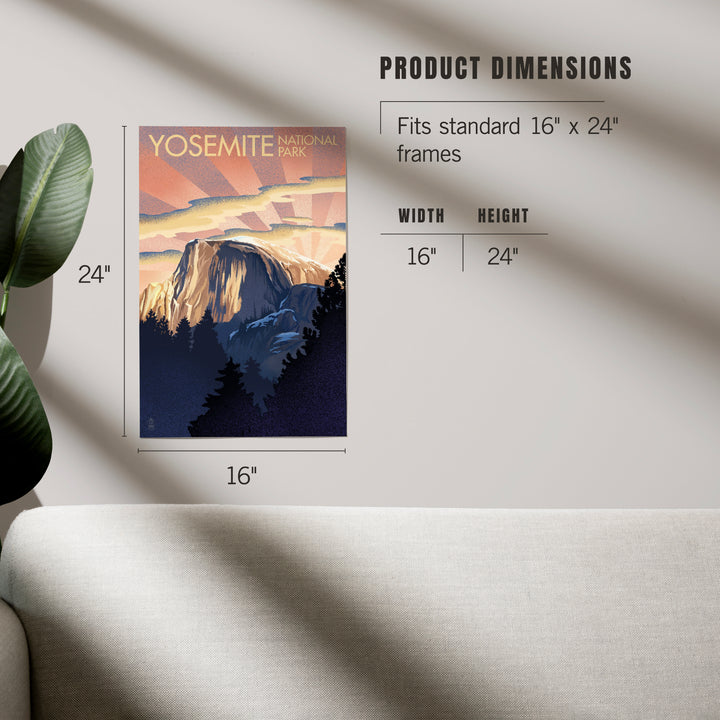 Yosemite National Park, California, Half Dome, Lithograph, Art & Giclee Prints