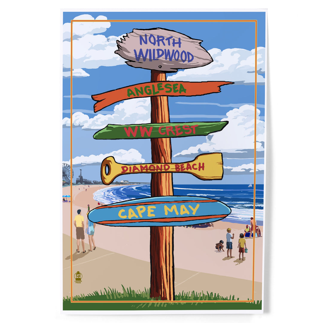 North Wildwood, New Jersey, Destinations Sign, Art & Giclee Prints