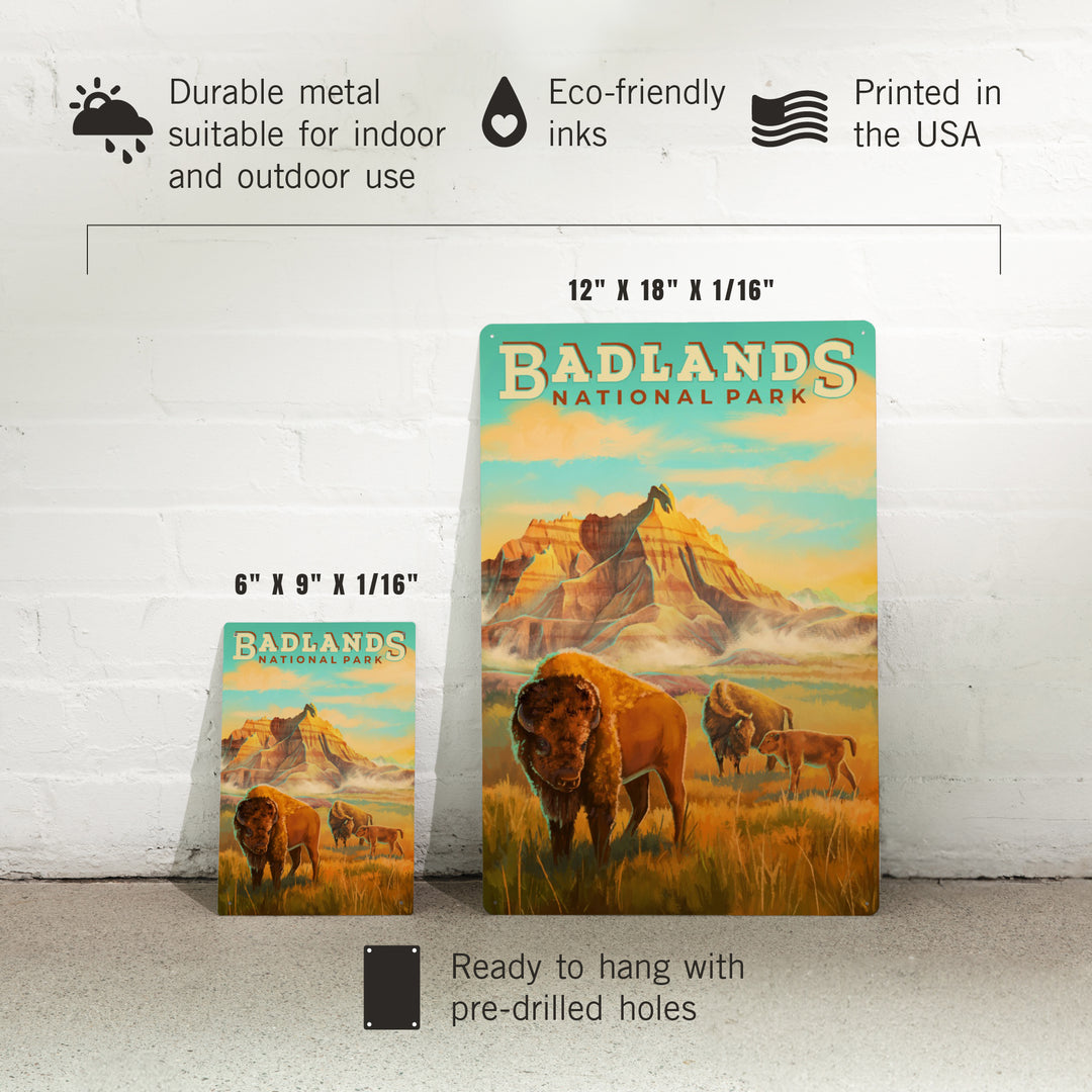 Badlands National Park, South Dakota, Oil Painting, Metal Signs