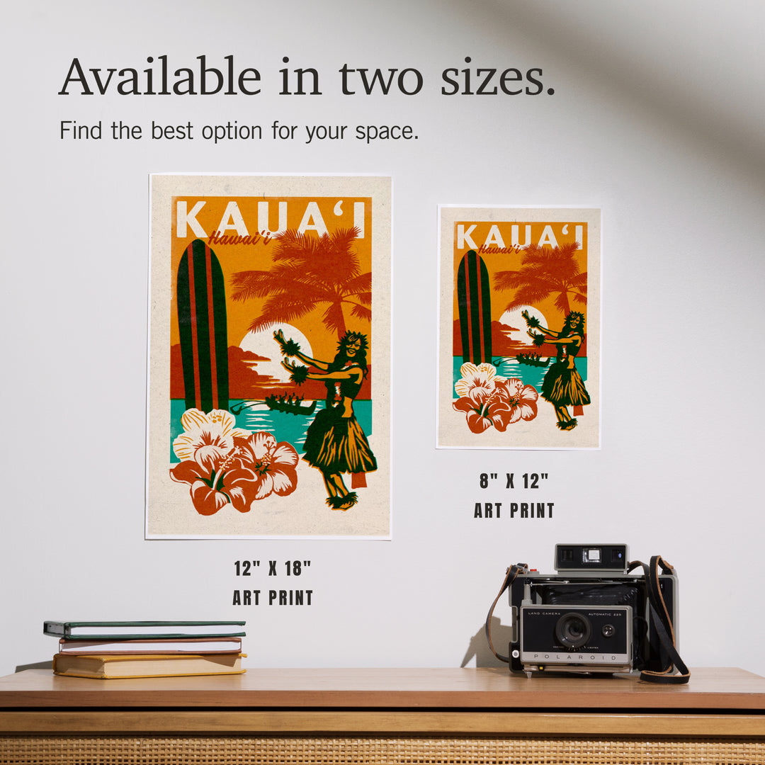 Kauai, Hawaii, Woodblock, Art & Giclee Prints