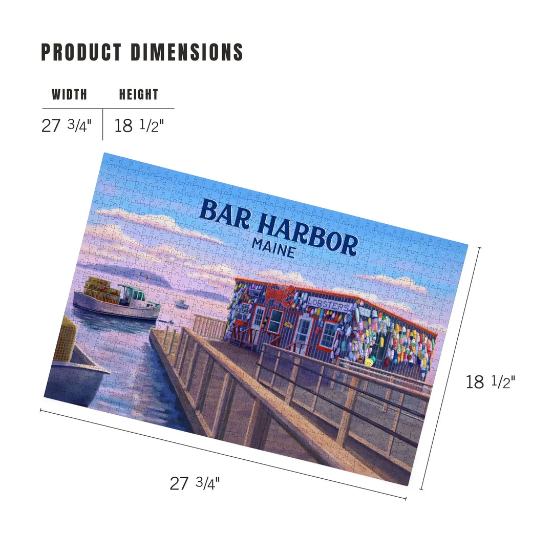 Bar Harbor, Maine, Oil Painting, Looking Out Onto Harbor, Jigsaw Puzzle