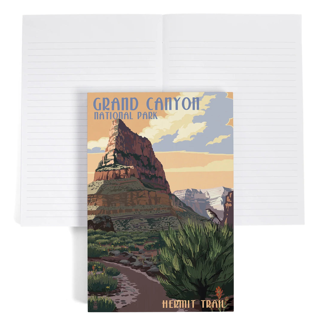 Lined 6x9 Journal, Grand Canyon National Park, Arizona, Hermit Trail, Lay Flat, 193 Pages, FSC paper