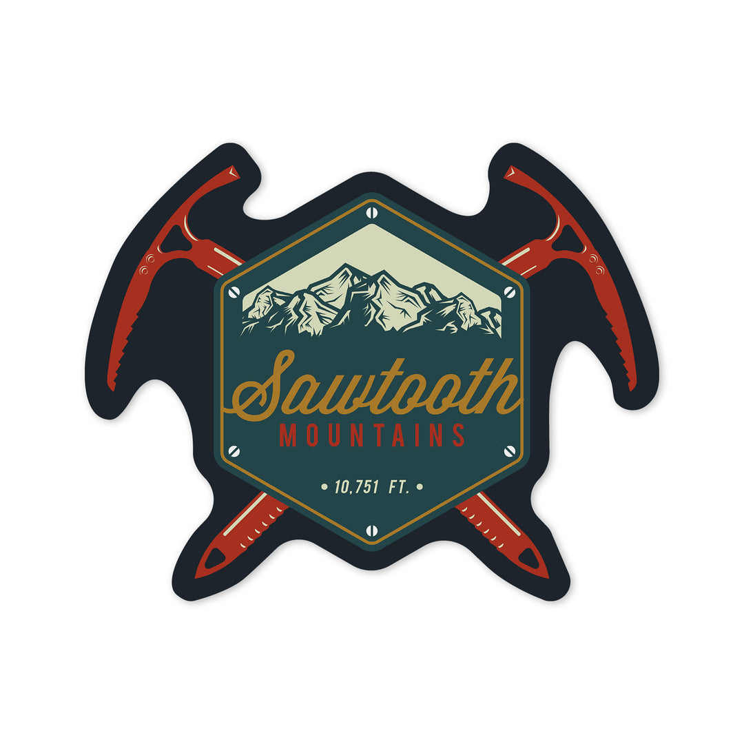 Sawtooth Mountains, Idaho, Axes, Contour, Vinyl Sticker