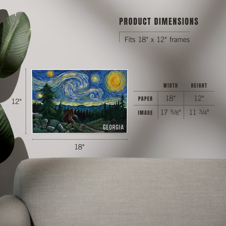 Georgia, Van Gogh Starry Night, Bigfoot, Art & Giclee Prints