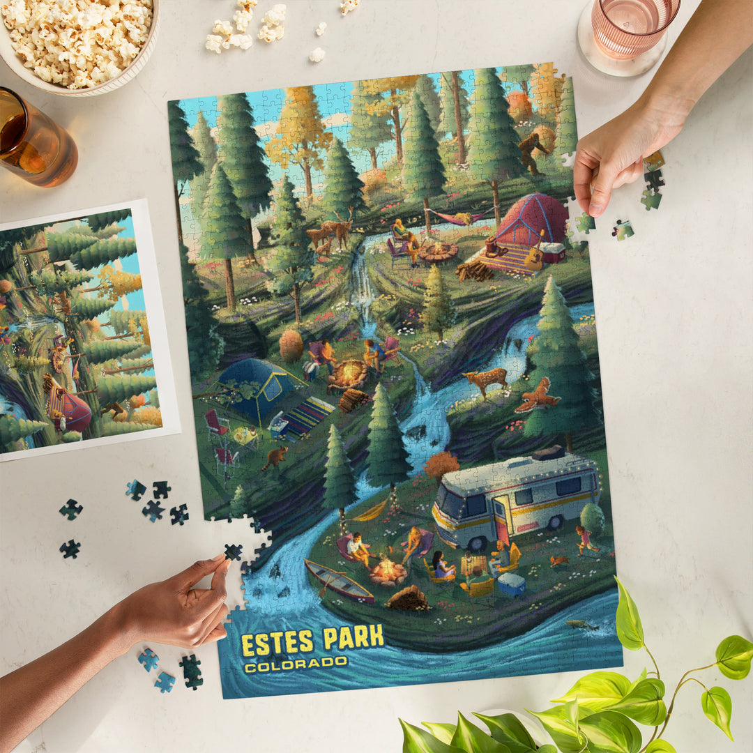 Estes Park, Colorado, Camping Enjoyment, Jigsaw Puzzle