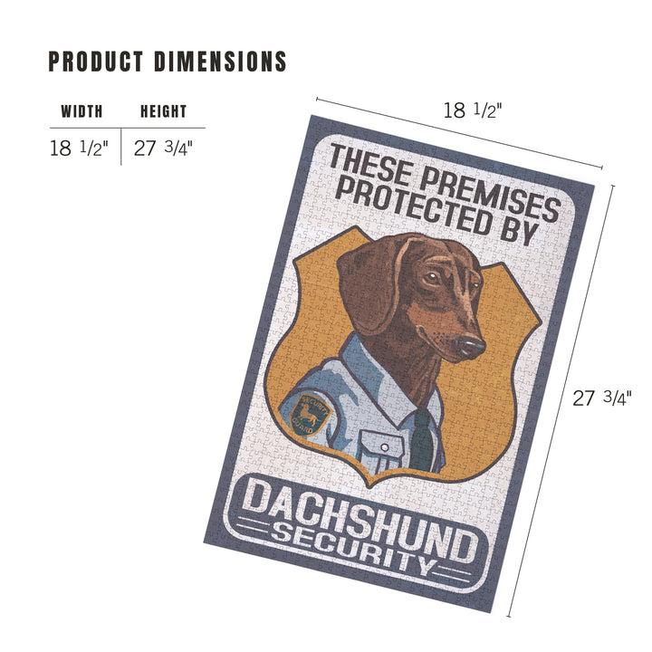 Dachshund Security, Dog Sign, Jigsaw Puzzle
