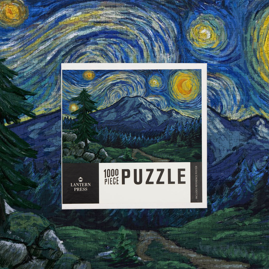 Mount Rainier National Park, Washington, Starry Night National Park Series, 1000 Piece Jigsaw Puzzle
